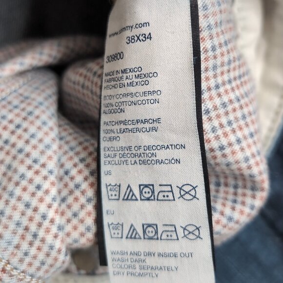 Tommy Hilfiger Classic Straight Men's Blue Denim Jeans Straight Leg, Size 38W/34 - Picture 6 of 9